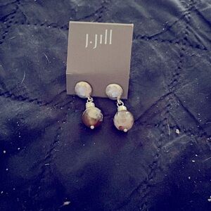 NWT silver colored dangle button earrings